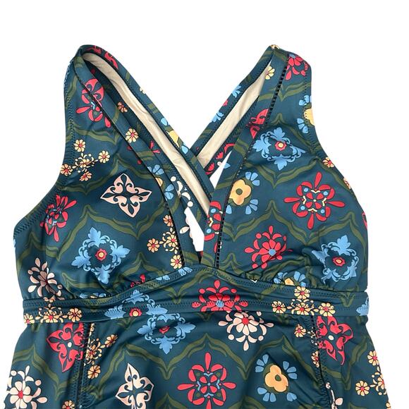 NWT A Pea in the Pod Teal Mosaic Tile Print Tankini Swim Suit Size XS - Picture 5 of 9